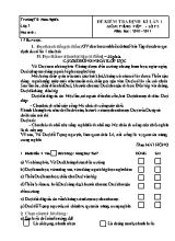 Đề kiểm tra định kỳ lần 1 môn Tiếng Việt Lớp 3 - Năm học 2010-2011 - Trường TH Nam Nghĩa